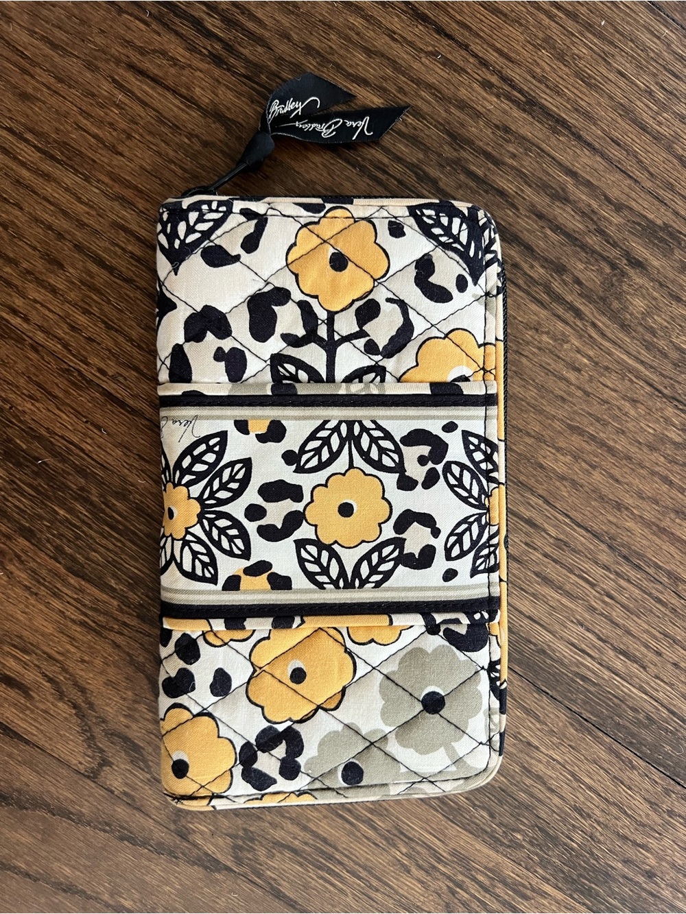 Vera Bradley Yellow Floral Quilted Zip Wallet